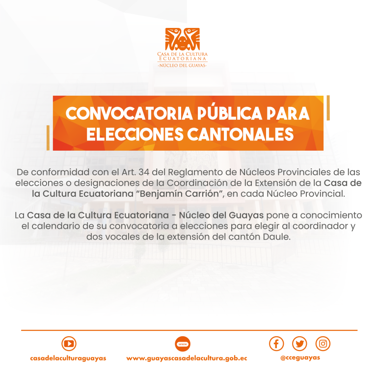 CALENDARIO PARA ELECCIONES CANTONALES – DAULE