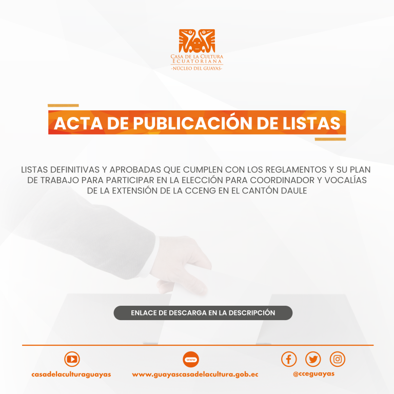 ACTA DE PUBLICACIÓN DE LISTAS CANTÓN DAULE