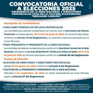 CONVOCATORIA OFICIAL A ELECCIONES 2025